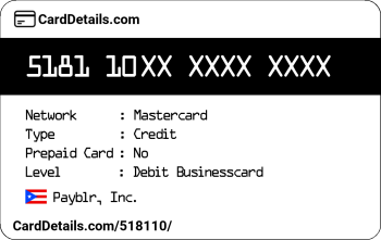 Card Details: 518110