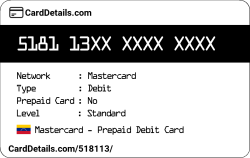 Card Details: 518113