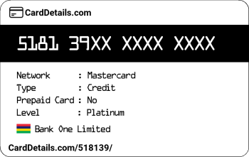 Card Details: 518139