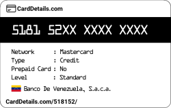 Card Details: 518152