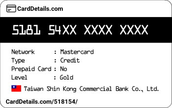 Card Details: 518154