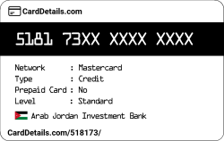 Card Details: 518173