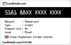 Card Details: 518188