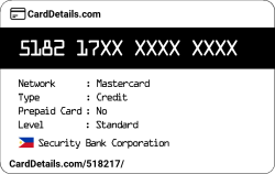 Card Details: 518217