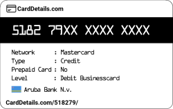 Card Details: 518279