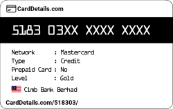 Card Details: 518303