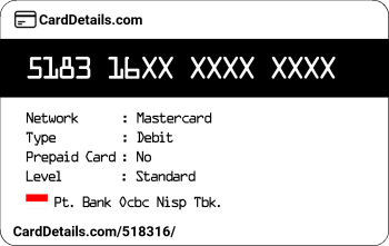 Card Details: 518316