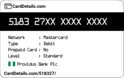 Card Details: 518327