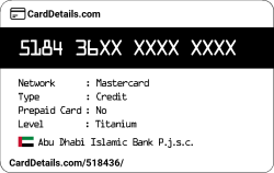 Card Details: 518436