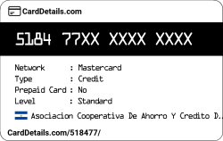 Card Details: 518477