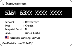 Card Details: 518483