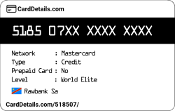 Card Details: 518507