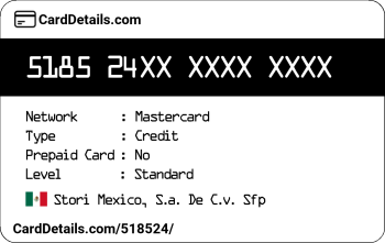 Card Details: 518524
