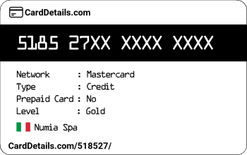 Card Details: 518527