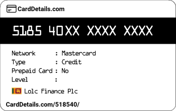 Card Details: 518540
