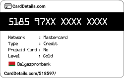 Card Details: 518597