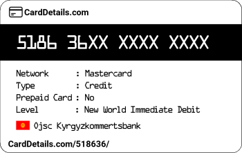 Card Details: 518636