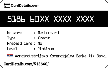 Card Details: 518660