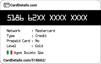 Card Details: 518662