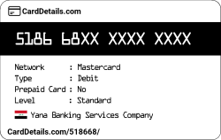 Card Details: 518668