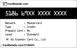 Card Details: 518669