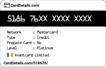 Card Details: 518676