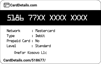 Card Details: 518677
