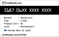 Card Details: 518706