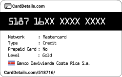 Card Details: 518716