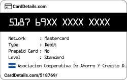 Card Details: 518769
