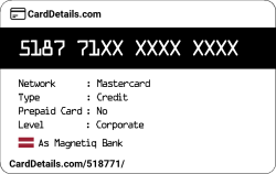 Card Details: 518771