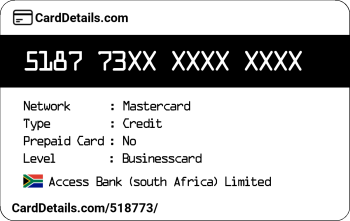 Card Details: 518773
