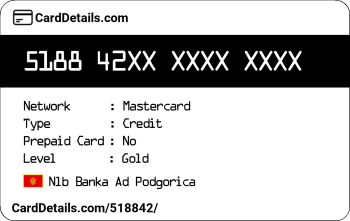Card Details: 518842