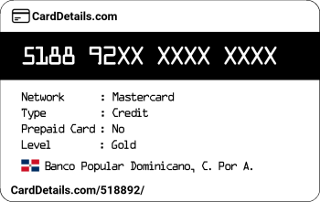 Card Details: 518892
