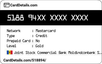 Card Details: 518894