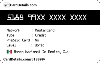 Card Details: 518899