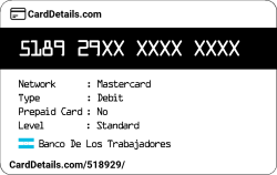 Card Details: 518929