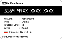 Card Details: 518994