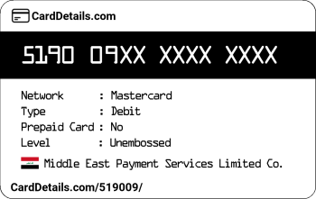 Card Details: 519009