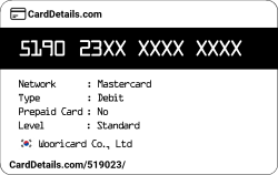 Card Details: 519023