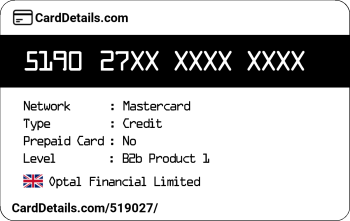 Card Details: 519027