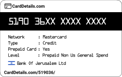 Card Details: 519036