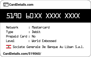 Card Details: 519060