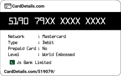 Card Details: 519079