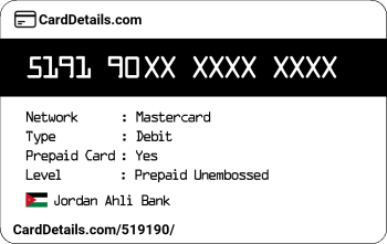Card Details: 519190