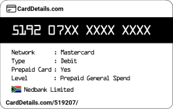 Card Details: 519207