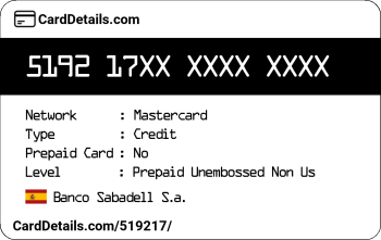 Card Details: 519217