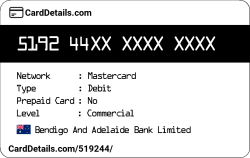 Card Details: 519244