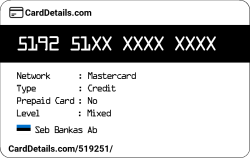 Card Details: 519251