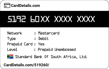 Card Details: 519260